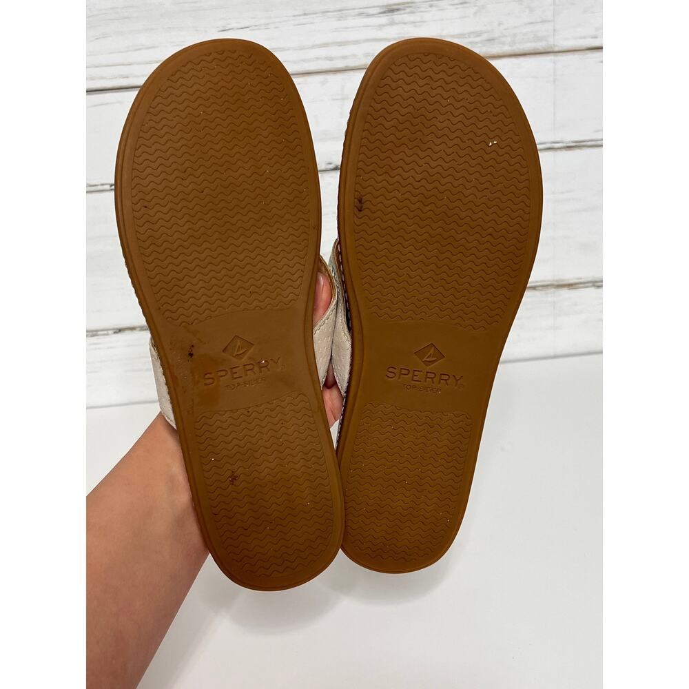 Sperry Plushwave Ivory Flip Flop Sandals Shoe Size 8 Thong Comfort Slides - Picture 9 of 9